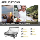 1-2 9/18l Multi Stainless Steel Bain Marie Chafing Dishes Buffet Food Warmer Pan