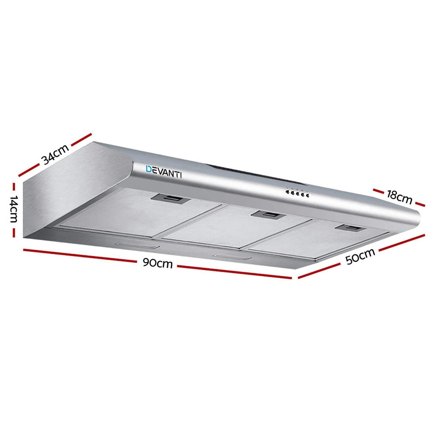 900mm Range Hood 90cm Rangehood Stainless Steel