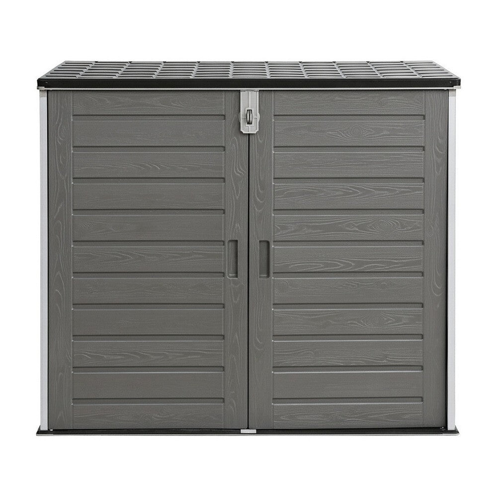 Outdoor Storage Box 1170L Container Lockable Cabinet Tool Organizer Shed Grey