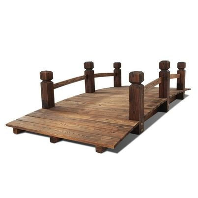 Garden Wooden Rustic Bridge Decoration Decor Outdoor Ornaments Yard