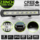 23Inch LED Light Bar Spot Flood Driving + 4" Work Lights + Wiring Combo Kit