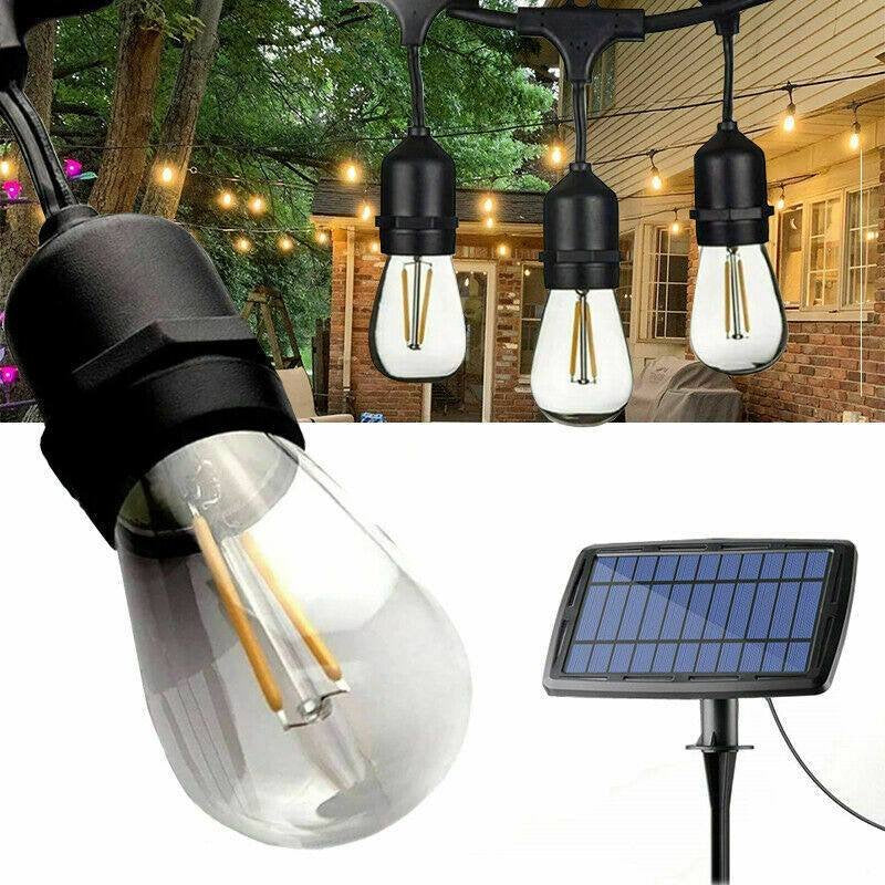18 LED Bulbs Solar Power/Plug 10m Festoon String Lights