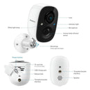 Wireless Battery Security Camera System WIFI Outdoor 1080P HD Rechargeable PIR