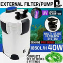 Aquarium External Canister Filter Aqua Fish Tank Pond Pump UV