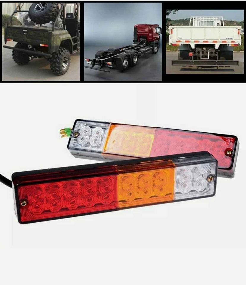 1 Pair Tail Lights Reverse LEDs Trailer Truck Boat Caravan Stop Indicator