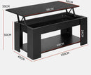 Modern Artiss Mechanical Lift Up Top Coffee Table Interior Storage Shelf Desk