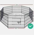i.Pet 24" 8 Panel Pet Dog Playpen Puppy Exercise Cage Enclosure Fence Play Pen