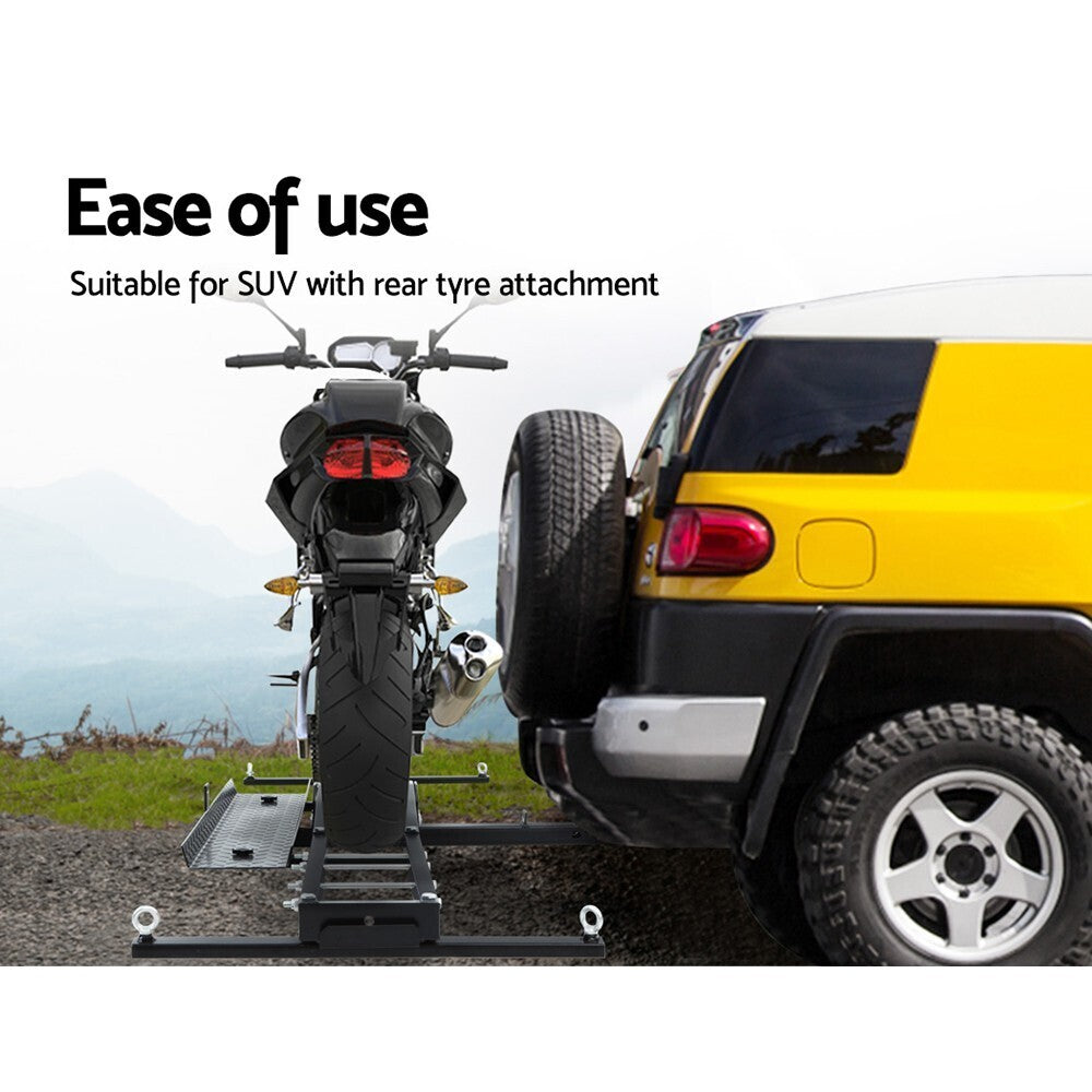 Motorcycle Motorbike Carrier Rack 2 Arms Ramp Dirt Bike 2'' Towbar Steel