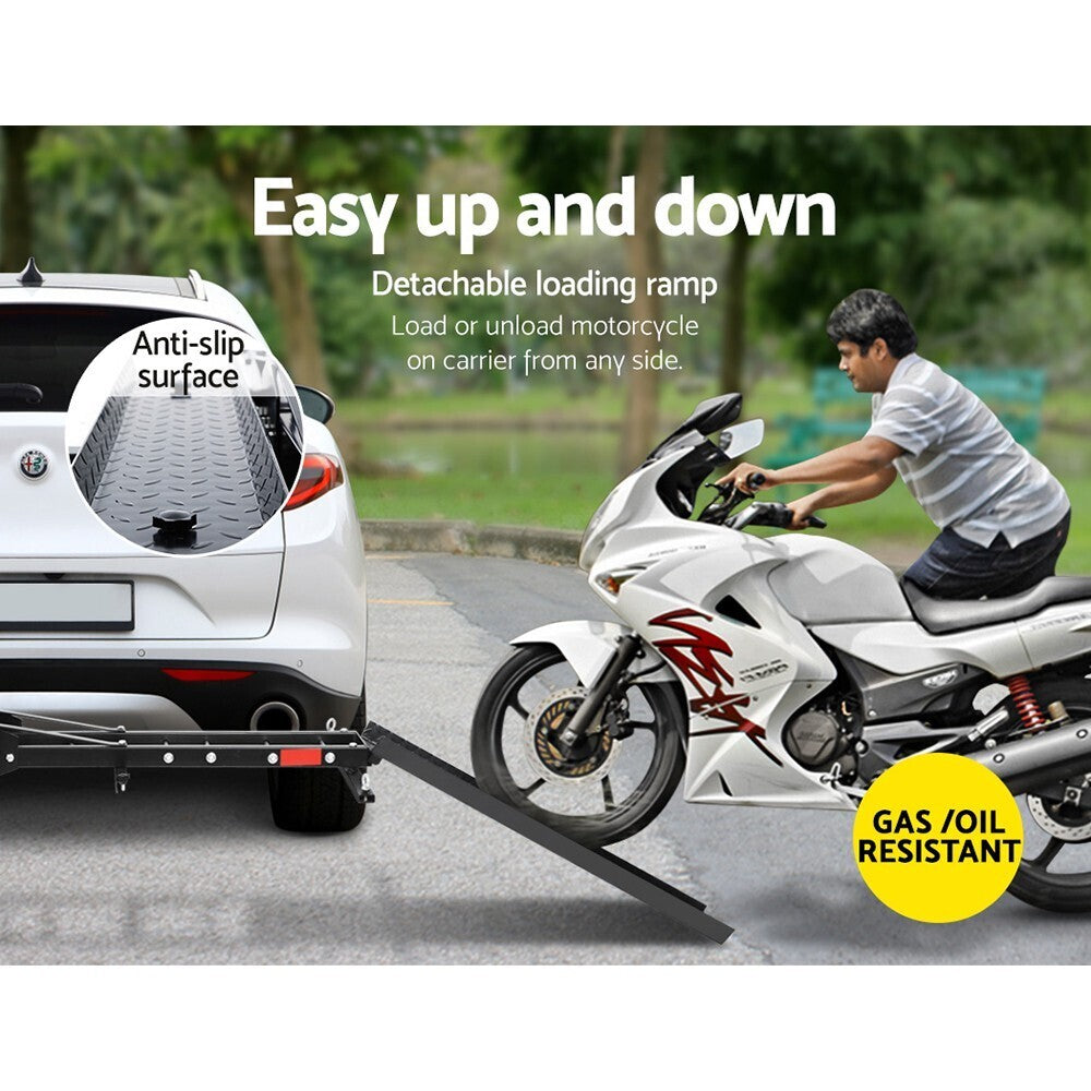 Motorcycle Motorbike Carrier Rack 2 Arms Ramp Dirt Bike 2'' Towbar Steel