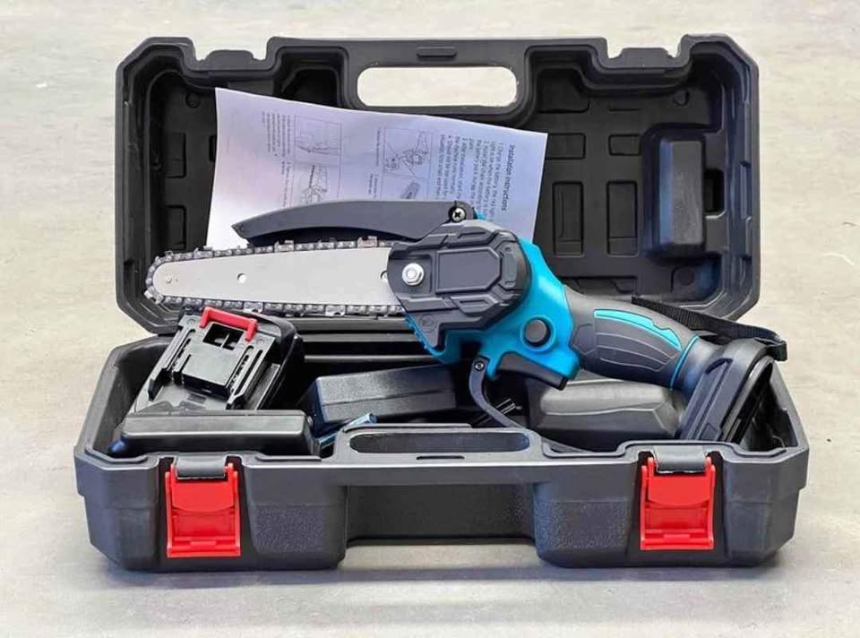6 Inch Portable Electric Chainsaw Cordless, Small Handheld Chain saw for Courtyard Household
