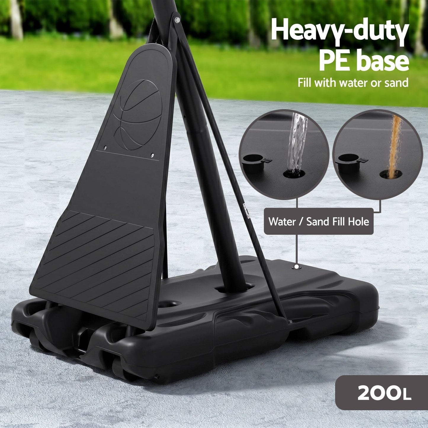 3.05M Basketball Hoop Stand System Portable Height Adjustable Net Ring