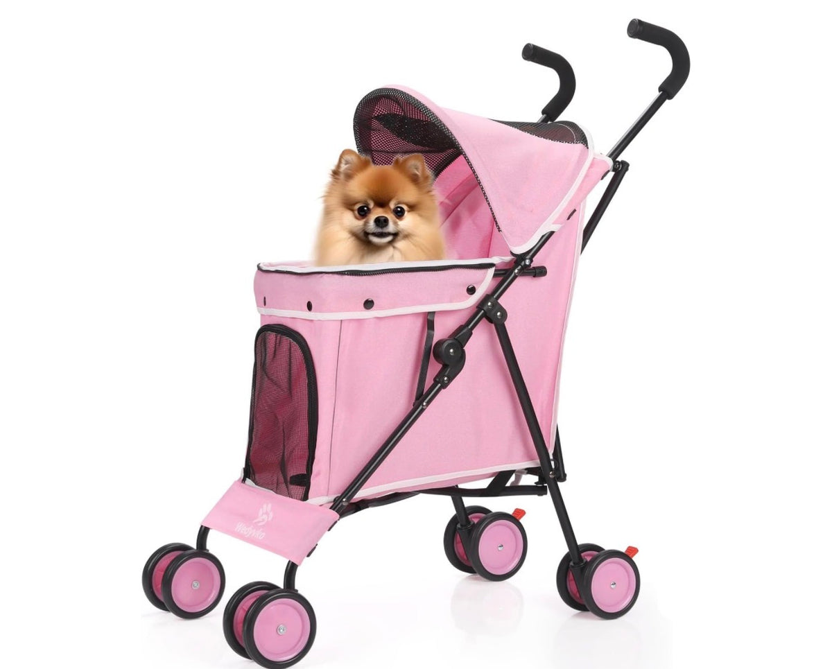 Pet Stroller / Pram for Dogs & Cats – Black, Pink or Blue