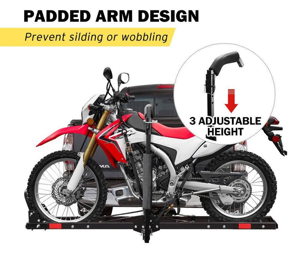 Motorcycle Motorbike Carrier Rack 2" Towbar Arm Rack Bike Ramp Steel