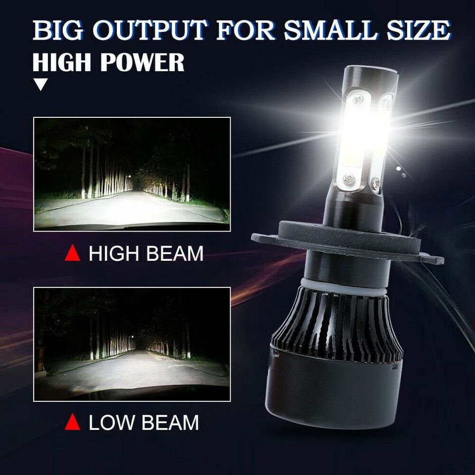 2PCS LED Headlight kit Lamp Bulbs Globes High Low Beam Upgrade
