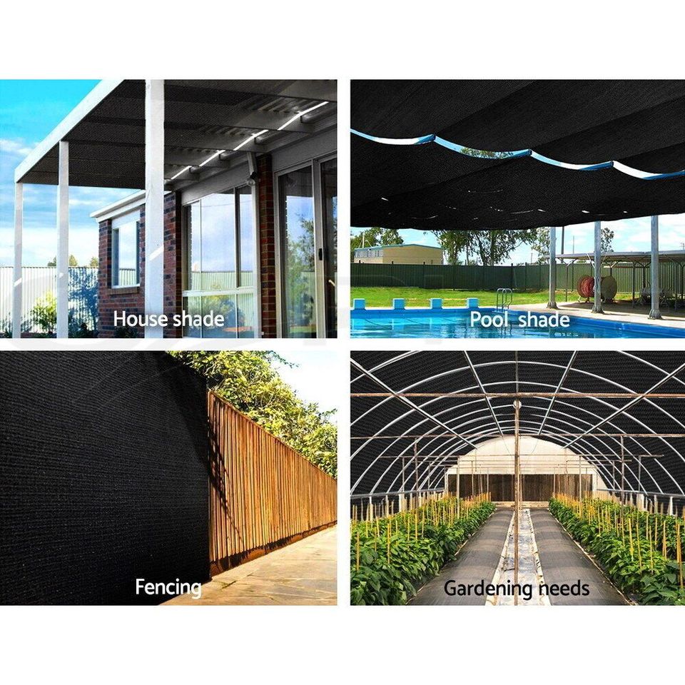 90% UV Sun Shade Cloth Shadecloth Sail Roll Mesh Outdoor Black
