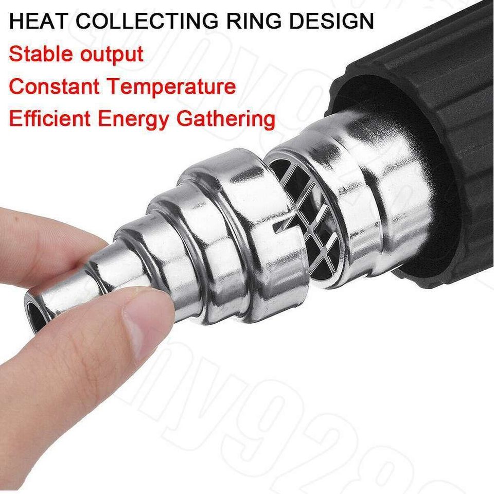 2000W Adjustable Electric Heat Gun Temperature Hot Air Heating Tool W/ 4 Nozzles