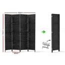 Artiss 4 Panel Room Divider Screen Privacy Rattan Dividers Stand Fold Woven Bk