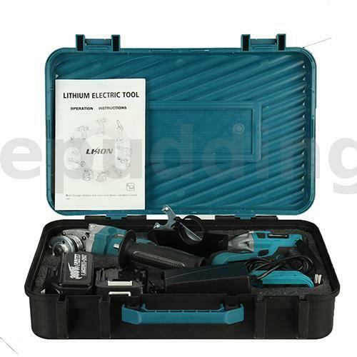 Cordless Impact Driver Wrench Angle Grinder Combo with 2x Battery
