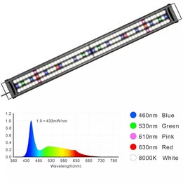 Aquarium Light with Timer Full Spectrum LED Fish Tank Marmine 5Color 120-145cm
