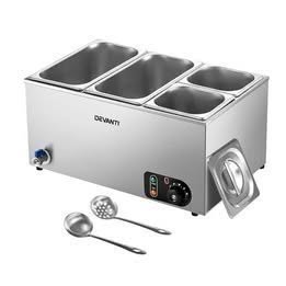 Commercial Food Warmer Bain Marie Electric 4 Buffet Pans Stainless Steel