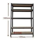 1.2M Metal & MDF Board Warehouse Racking Storage Garage Shelving Rack Shelves