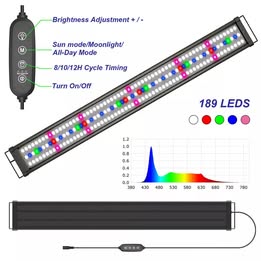 Aquarium Light with Timer Full Spectrum LED Fish Tank Marmine 5Color 120-145cm