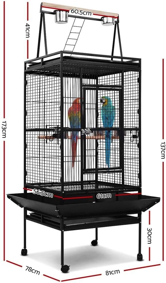 Large Bird & Pet Aviary Cage on Wheels, 81 × 76 × 173 cm