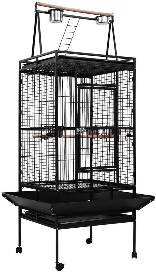 Large Bird & Pet Aviary Cage on Wheels, 81 × 76 × 173 cm