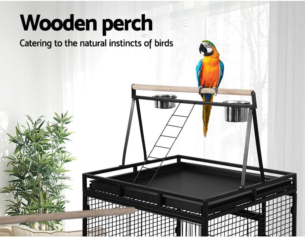 Large Bird & Pet Aviary Cage on Wheels, 81 × 76 × 173 cm