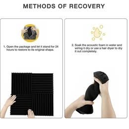 24pcs Studio Acoustic Foam Sound Absorption Proofing Panel Wedge Karaoke 30*30cm