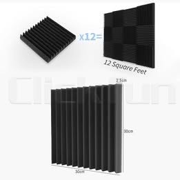 24pcs Studio Acoustic Foam Sound Absorption Proofing Panel Wedge Karaoke 30*30cm