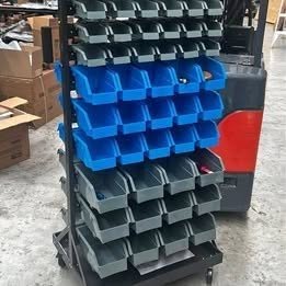 Storage Bin Rack Wall Mounted Tools Garage Workshop Shelving Wheels