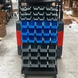 Storage Bin Rack Wall Mounted Tools Garage Workshop Shelving Wheels