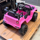 ✅Kids ride on pink jeep with remote