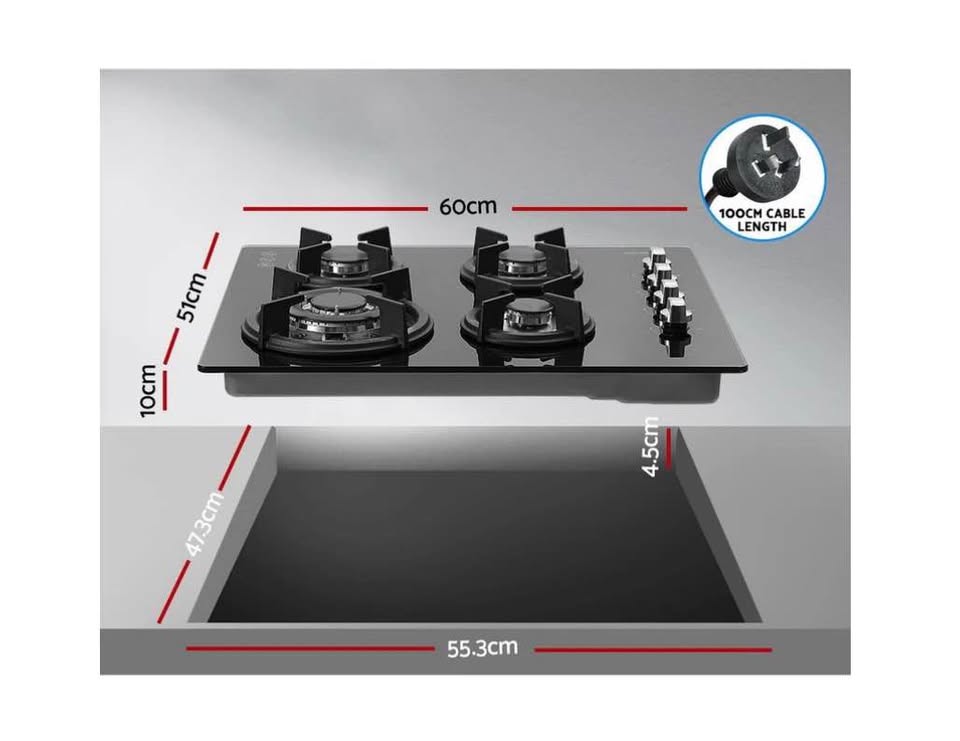 Devanti 60cm 4 Burner Gas Cooktop
