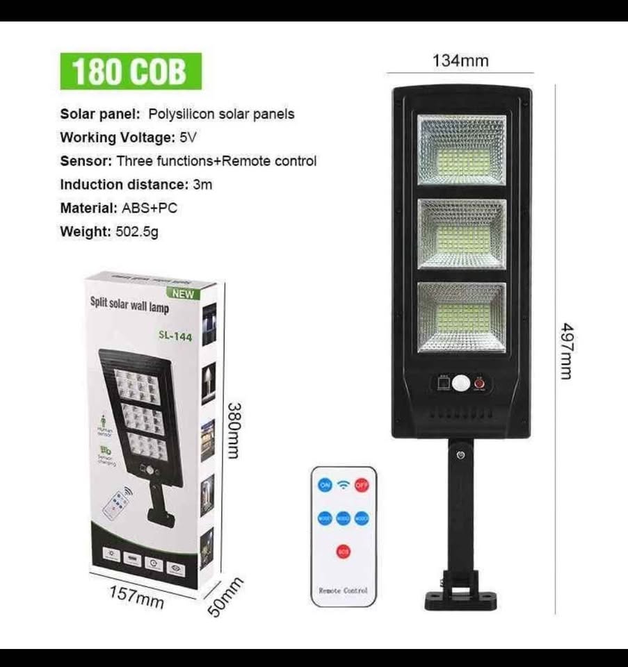 LED Split Solar Flood Light Street Light with Motion Sensor & Remote Outdoor