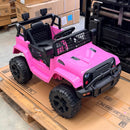 ✅Kids ride on pink jeep with remote