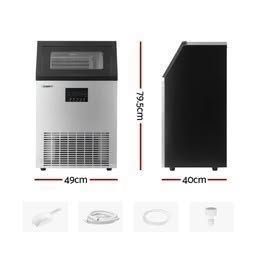 Commercial Stainless Steel Ice Maker Machine - 60kg/24h Cubed Ice