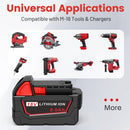 2Pack 18V 8.0Ah Lithium Battery for Milwaukee for M[hidden information] Extended W/Led