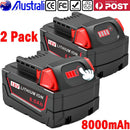 2Pack 18V 8.0Ah Lithium Battery for Milwaukee for M[hidden information] Extended W/Led