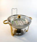 Elegant Gold & Stainless Buffet Server / Chafer Dish new