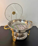 Elegant Gold & Stainless Buffet Server / Chafer Dish new