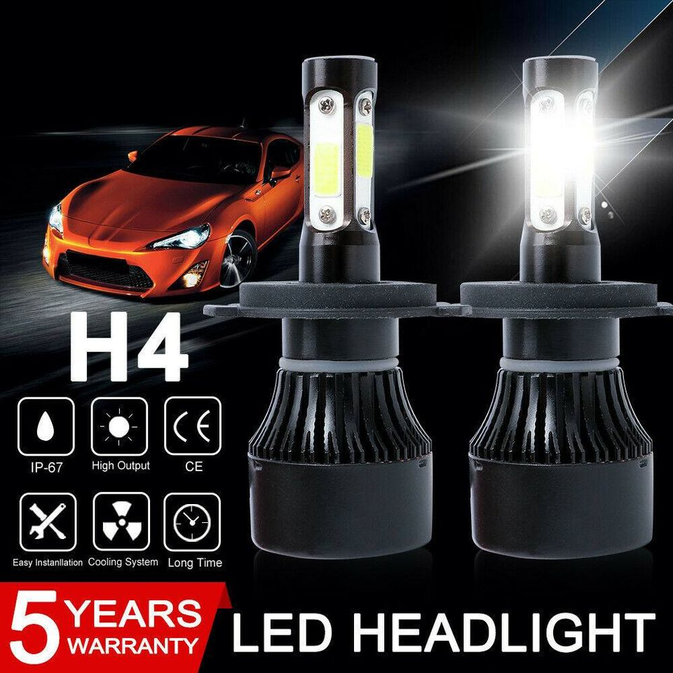 2PCS LED Headlight kit Lamp Bulbs Globes High Low Beam Upgrade