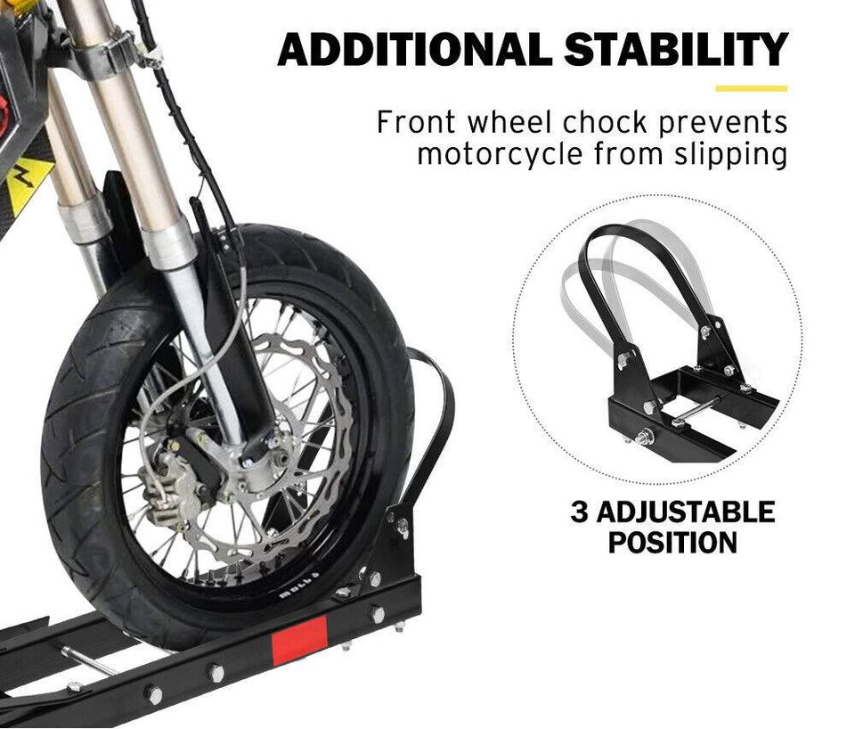 Motorcycle Motorbike Carrier Rack 2" Towbar Arm Rack Bike Ramp Steel