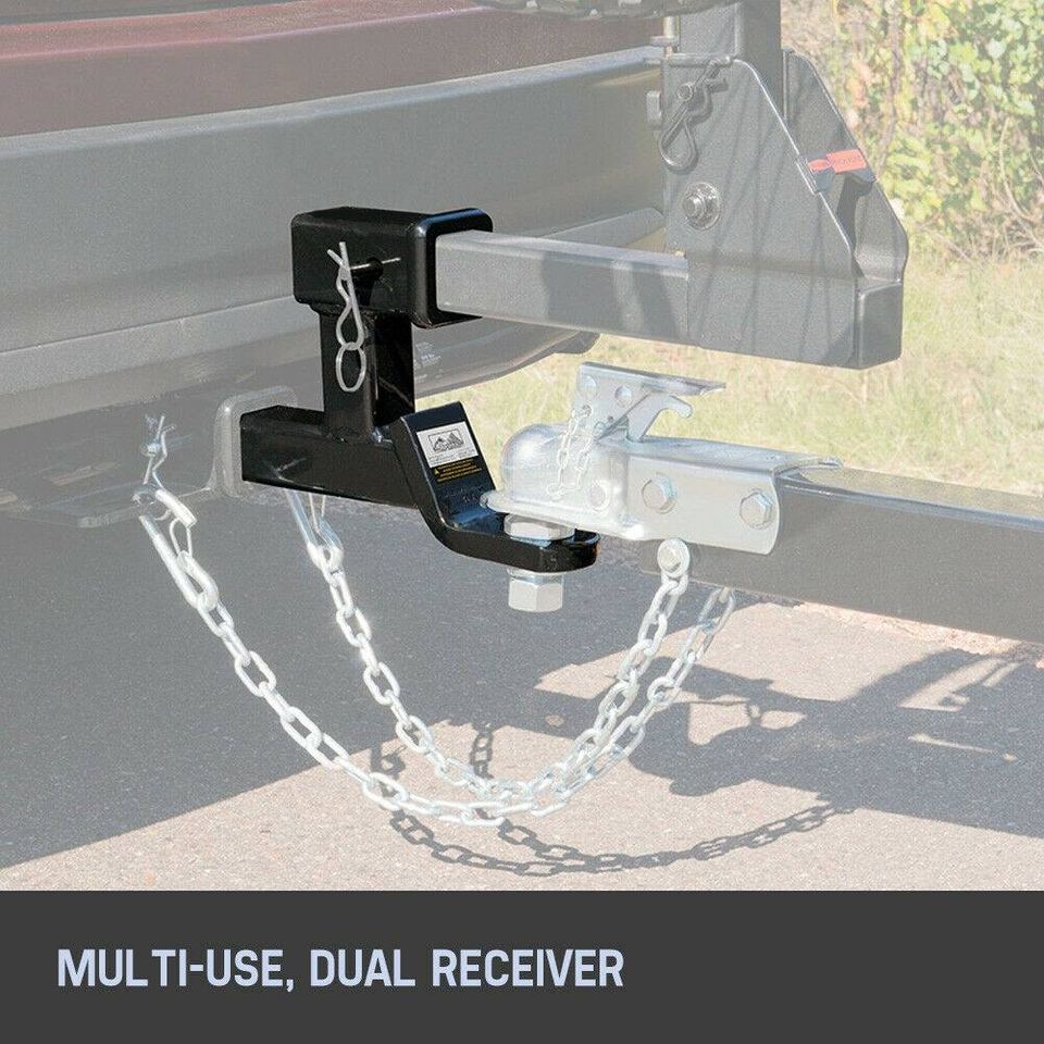 Max 5000LB Dual Hitch Ball Mount Multi Use Tow Bar Tongue 2" Hitch Boat