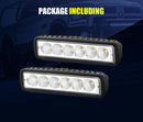 LightFox Pair 6inch Cree LED Work Light Bar Flood Beam Lamp Reverse Offroad 4x4