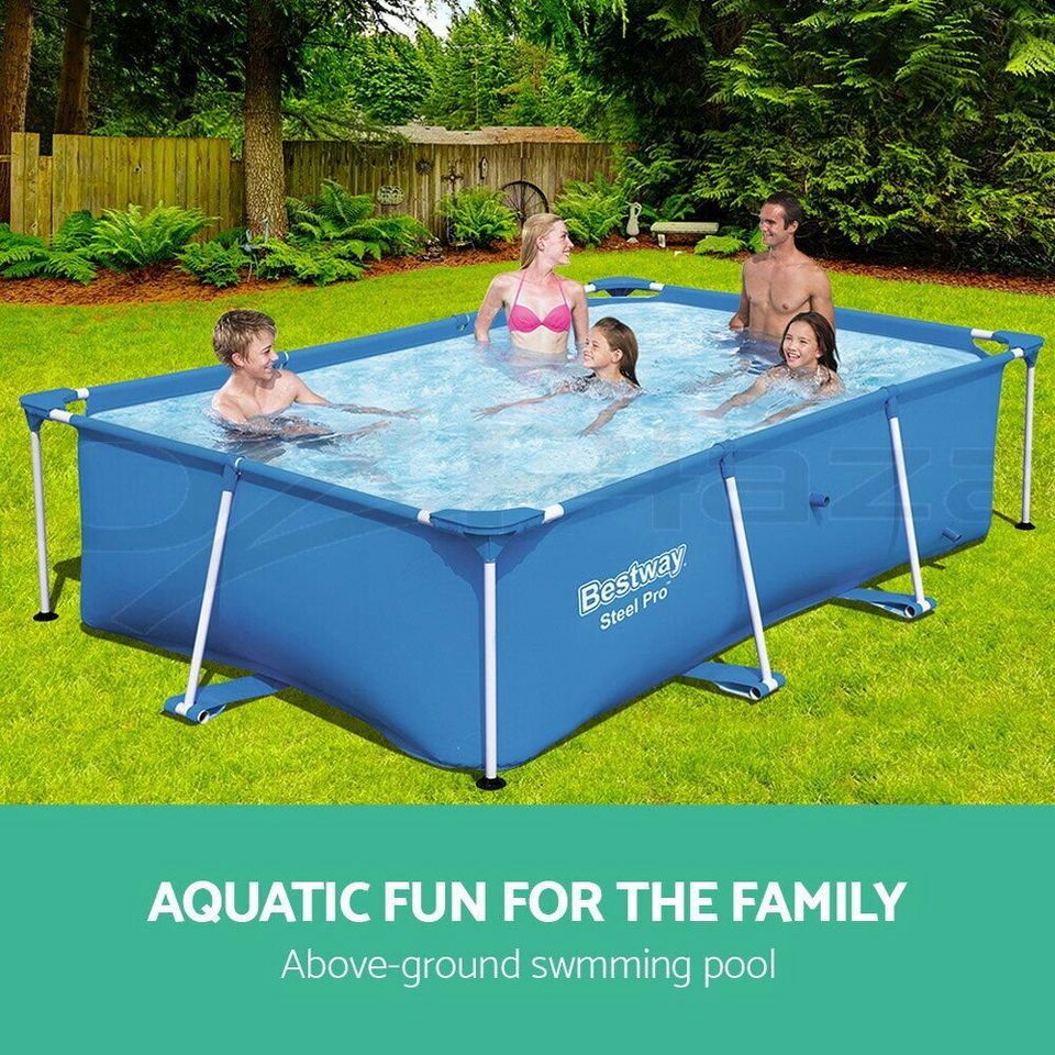 Bestway Swimming Pool above Ground Pools Steel Frame Rectangular