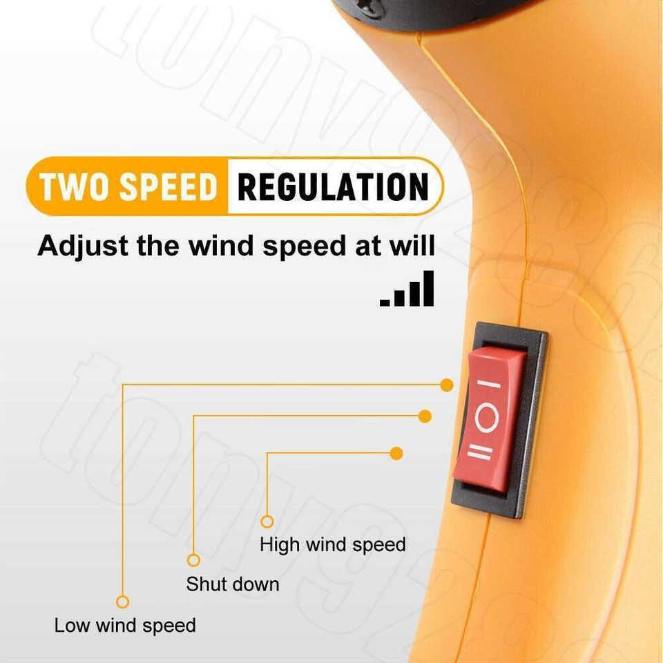 2000W Adjustable Electric Heat Gun Temperature Hot Air Heating Tool W/ 4 Nozzles