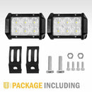4X 4inch LED Work Lights 12V Driving Strip Flood Beam Light Bar SUV Offroad