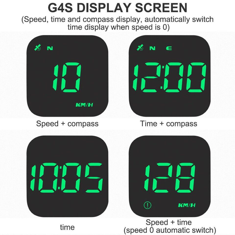 Head up Gauge GPS Speedometer HUD Digital Display Car Speed Warning Universal